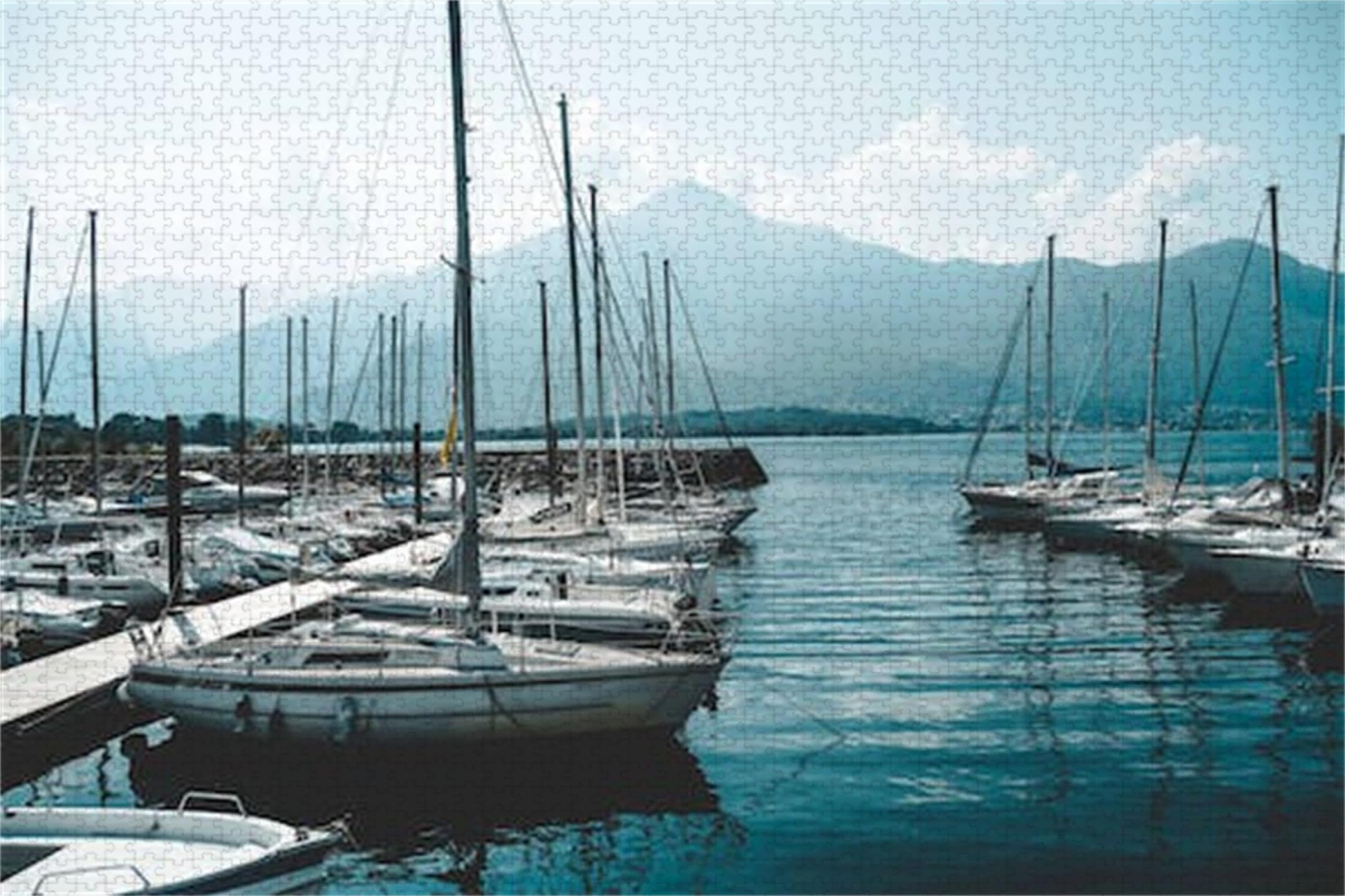 Nave Bianca Ormeggiata - Puzzle in Legno da 6000 Pezzi - Forme per Adulti, Famiglia