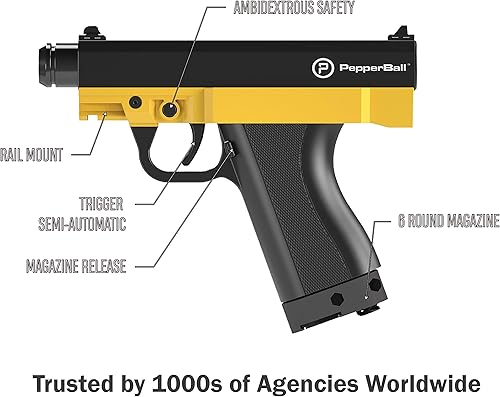 Miniatura 3 de PepperBall TCP Lanzador de defensa personal pistola táctica semiautomática no letal pistola de combate táctica de grado policial para defensa negro,