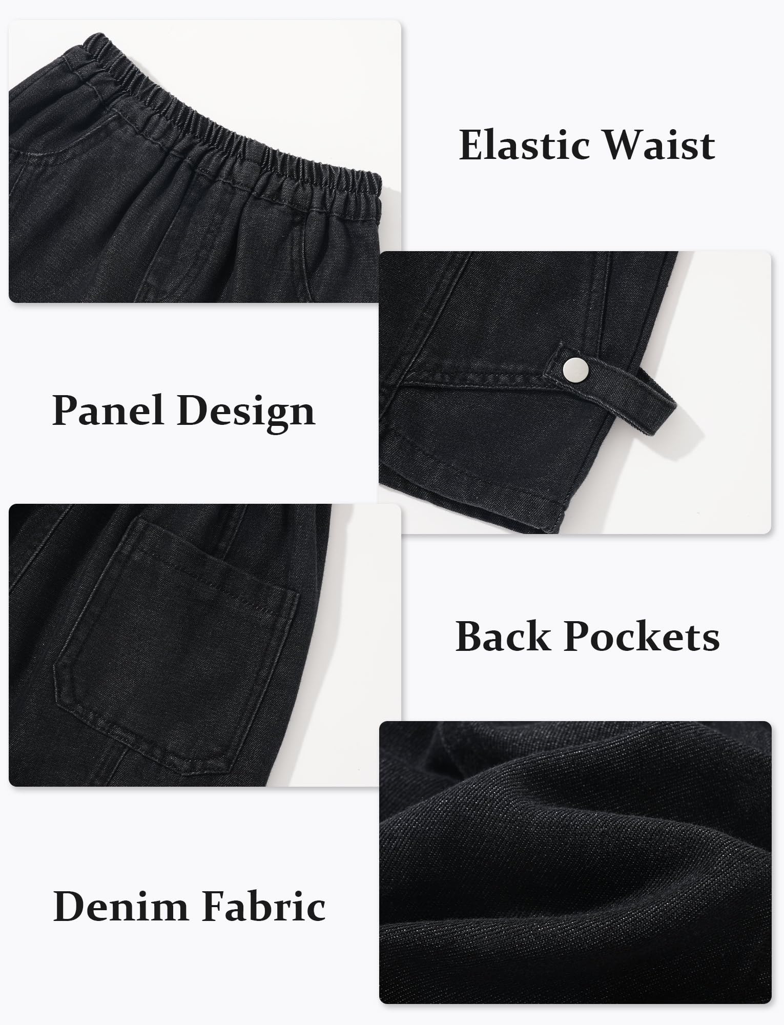 Happy Cherry Shorts et Bermudas Garçon Jorts Enfant Baggy Short en Denim à Taille Élastique Coupe Large Classique pour Garçons 5-15 Ans
