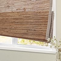 Vista 12 de Persianas opacas sin cordones de bambú, persianas romanas personalizadas con forro, persianas naturales 100 % de bambú para ventanas, color 21