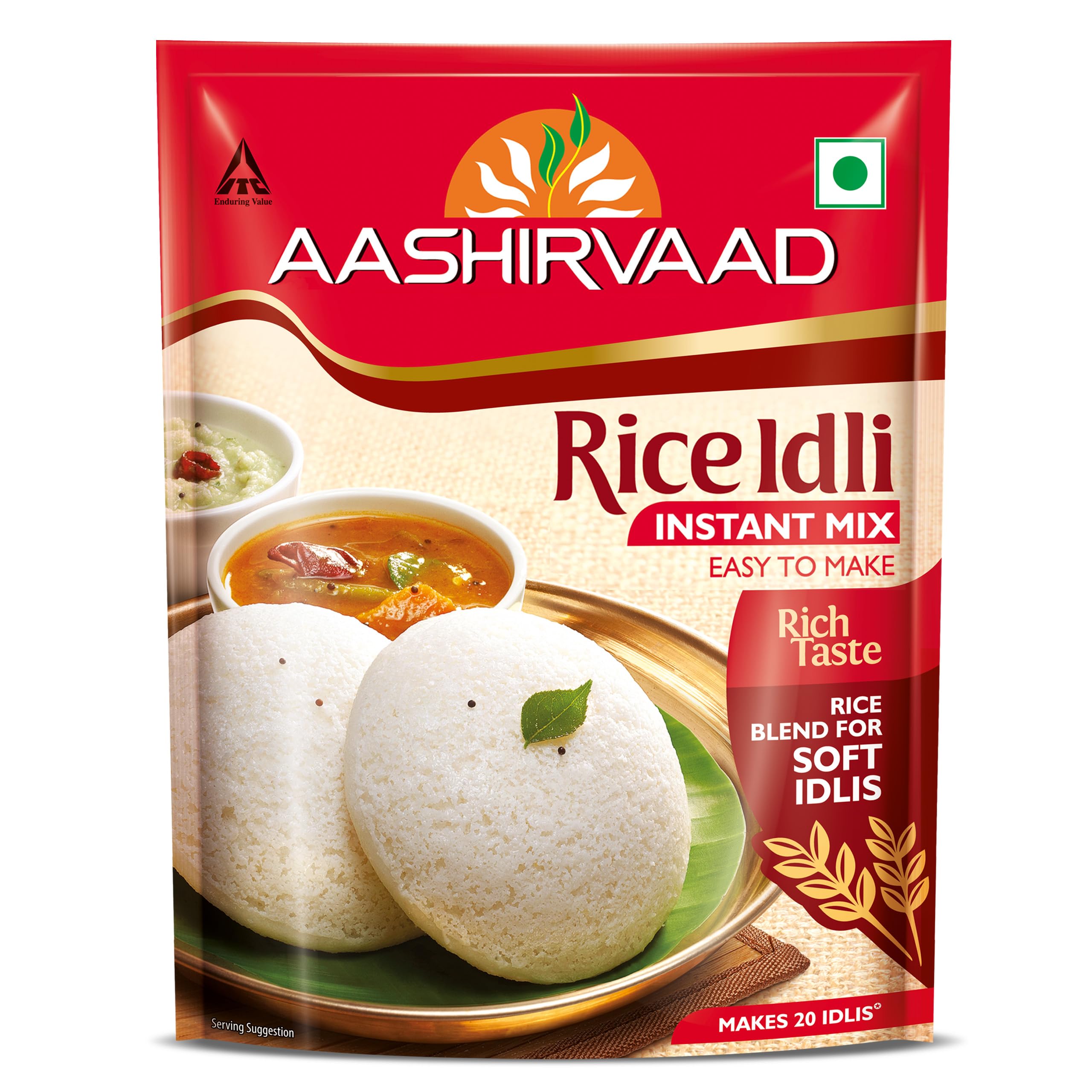 Aashirvaad Instant Mix Rice Idli, 200g Pack, 50 Rice Idlis in 3 Steps | Soft & Fluffy Idlis