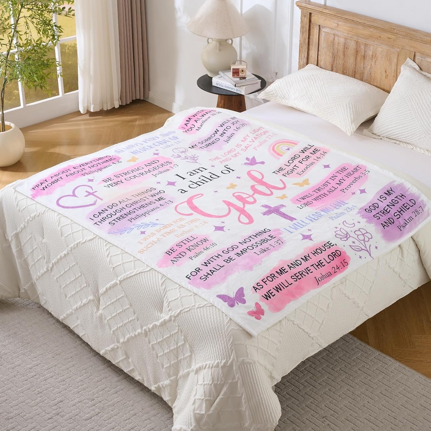 Christian Gifts for Women – “I Am a Child of God” Scripture Blanket with Bible Verses, Soft Fleece Religious Throw, Inspirational Faith Gift for Girls & Teens, Baptism, Birthday - Image 4