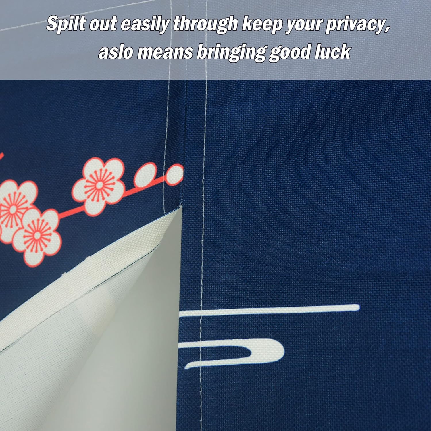 LIGICKY Japanese Noren Doorway Curtain Ukiyoe Hokusai The Great Wave Off Kanagawa Sun Cherry Blossoms Printed Window Treatment Door Tapestry for Home Restaurant Decor 33.5" Width x 70.9" Long