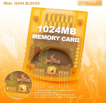 MAYFLASH 1024MB(16344 Blocks) Memory Card for Gamecube and Wii