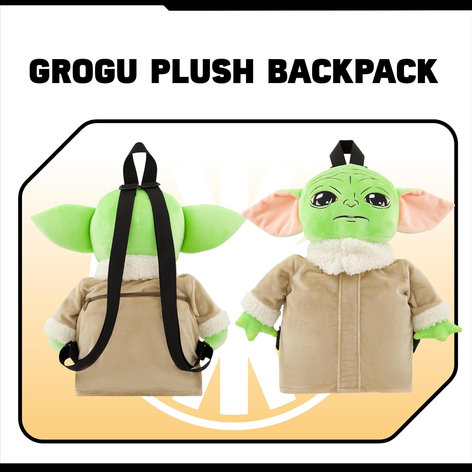 STAR WARS Grogu Mini Backpack, The Mandalorian Plush Small Travel Bag Purse for Men and Women, Adjustable Shoulder Straps, Multi, 12 Inch