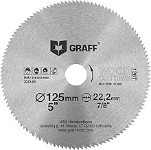 125mm Angle Grinder Cutting Disc for Wood, Plywood, Laminate, Drywall, Plastic - Saw Blade with 22.23mm Bore - 2mm Super Fine Cut Circular Saw Blade GRAFF