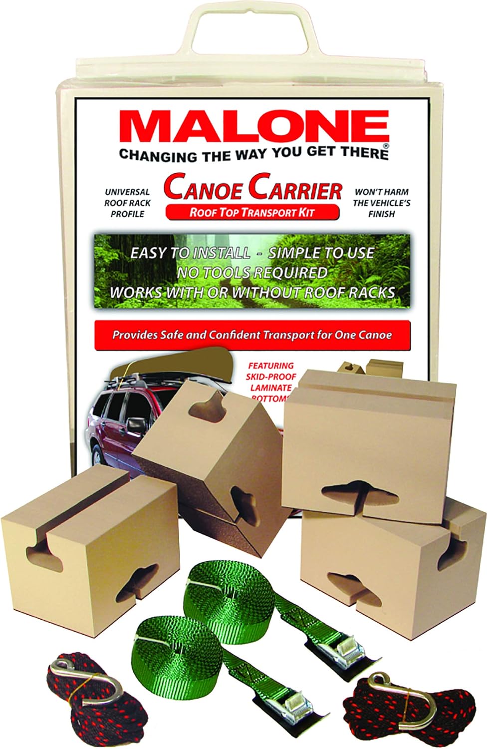 Malone Standard Foam Block Universal Car Top Canoe Carrier Kit