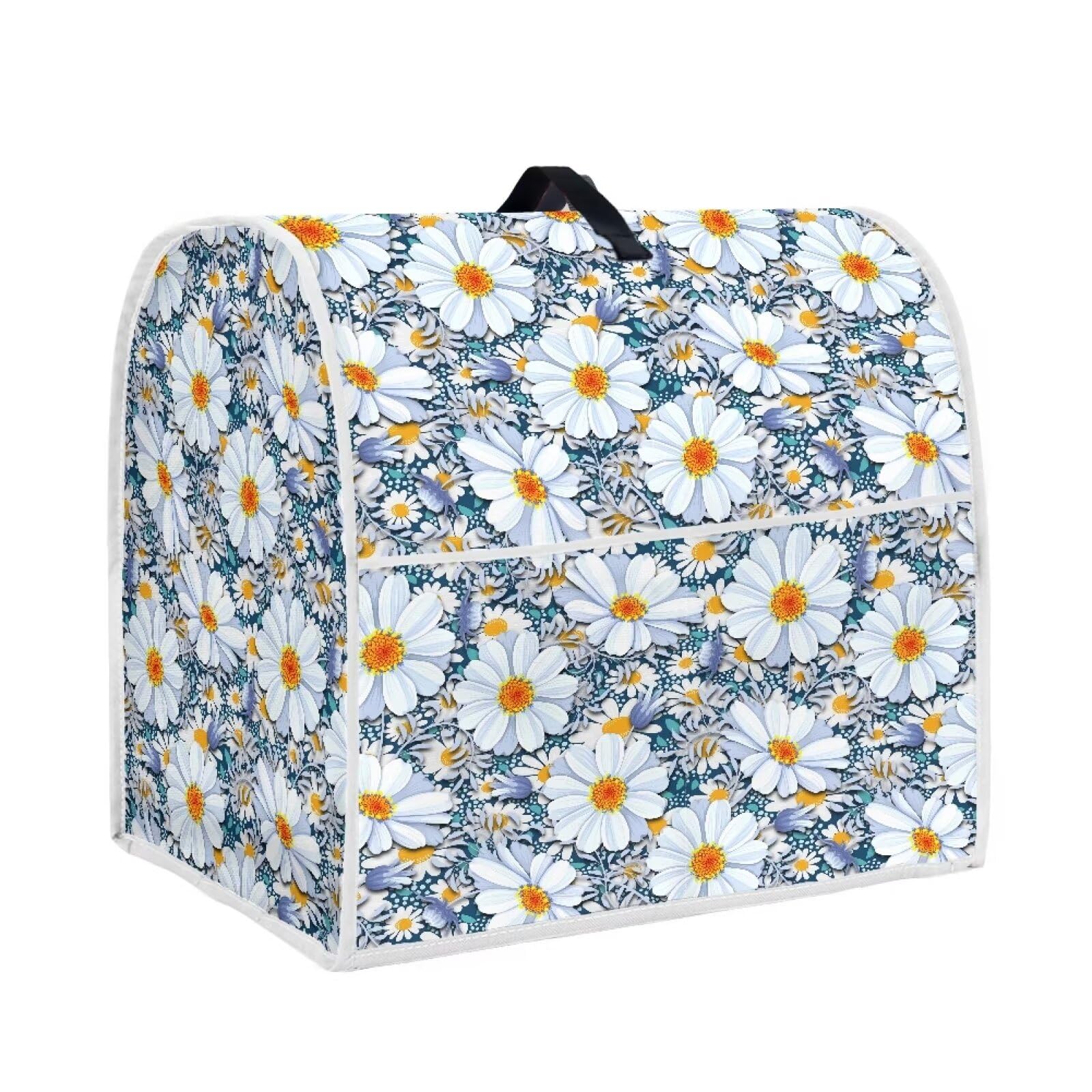 HOWILATH Daisy Print Food Mixer Cover Dust Cover Compatible with 6-8 Quart Mixer, Anti Dust and Stains Anti Fingerprint Cat Hair, Easy to Clean-L