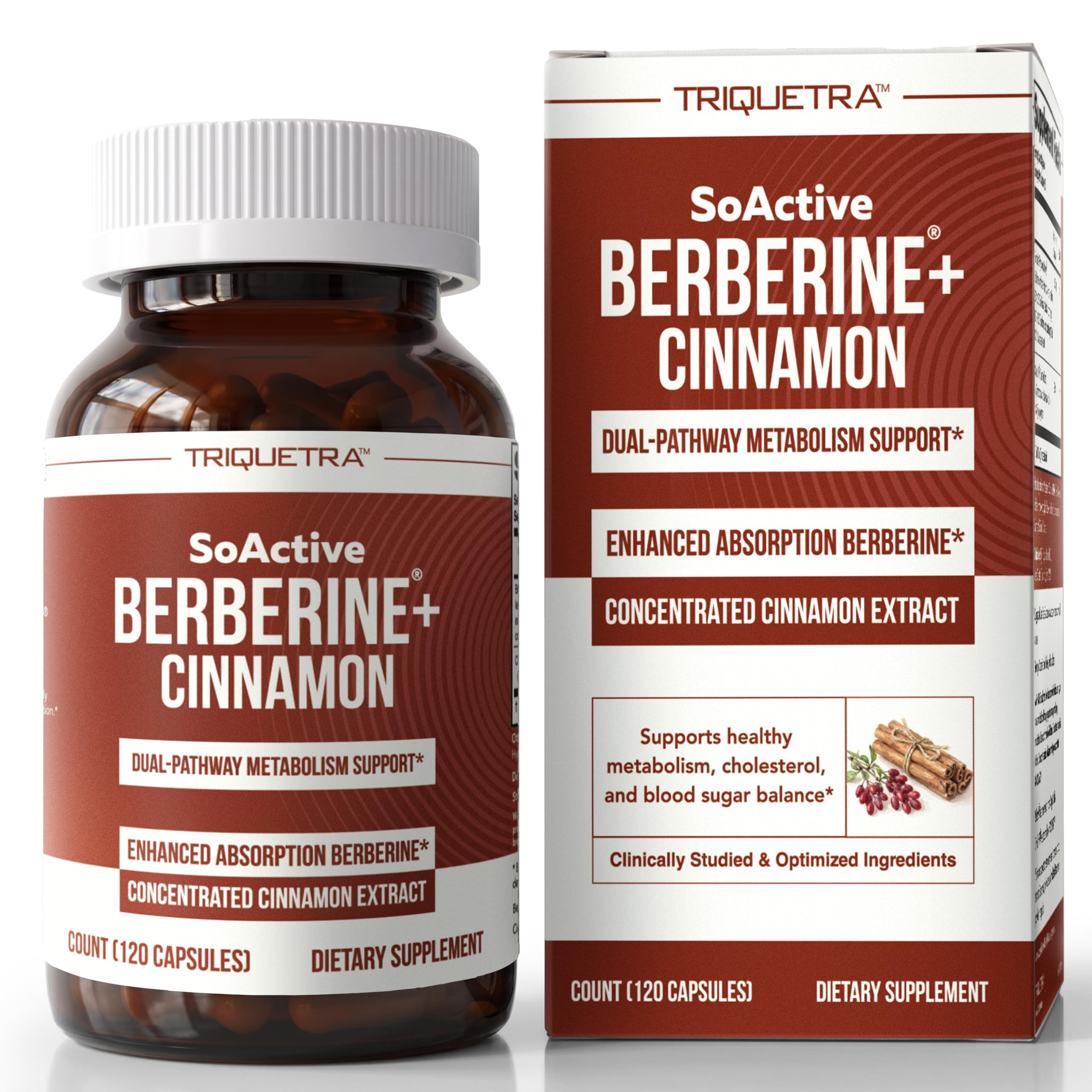SoActive Berberine + Optimized Cinnamon, 9.6x Enhanced Absorption, 120caps
