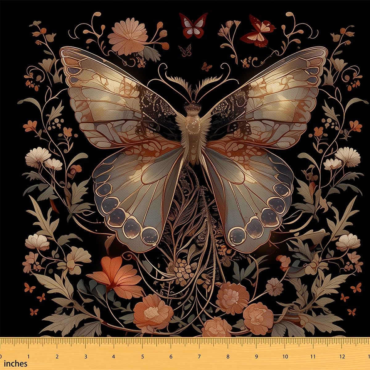 Erosebridal Butterfly Fabric by The Yard, Florals Leaves