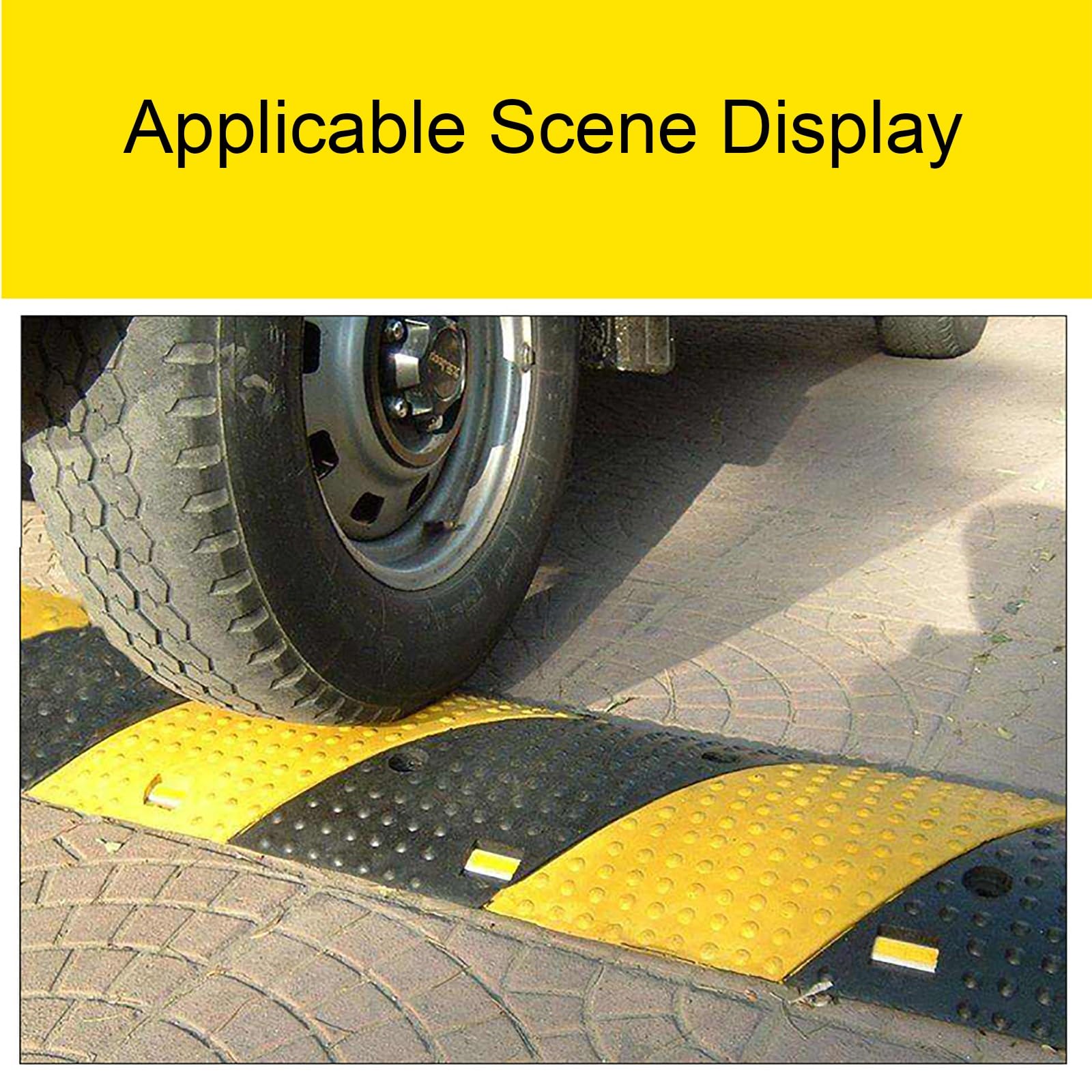 Dosso Artificiale per Garage, Dossi Artificiali Gialla E Nera, Dossi Stradali in Gomma Pesante, Controllo della velocità per Parcheggi, 30 Tonnellate(10 * 2cm/3.9 * 0.8in)
