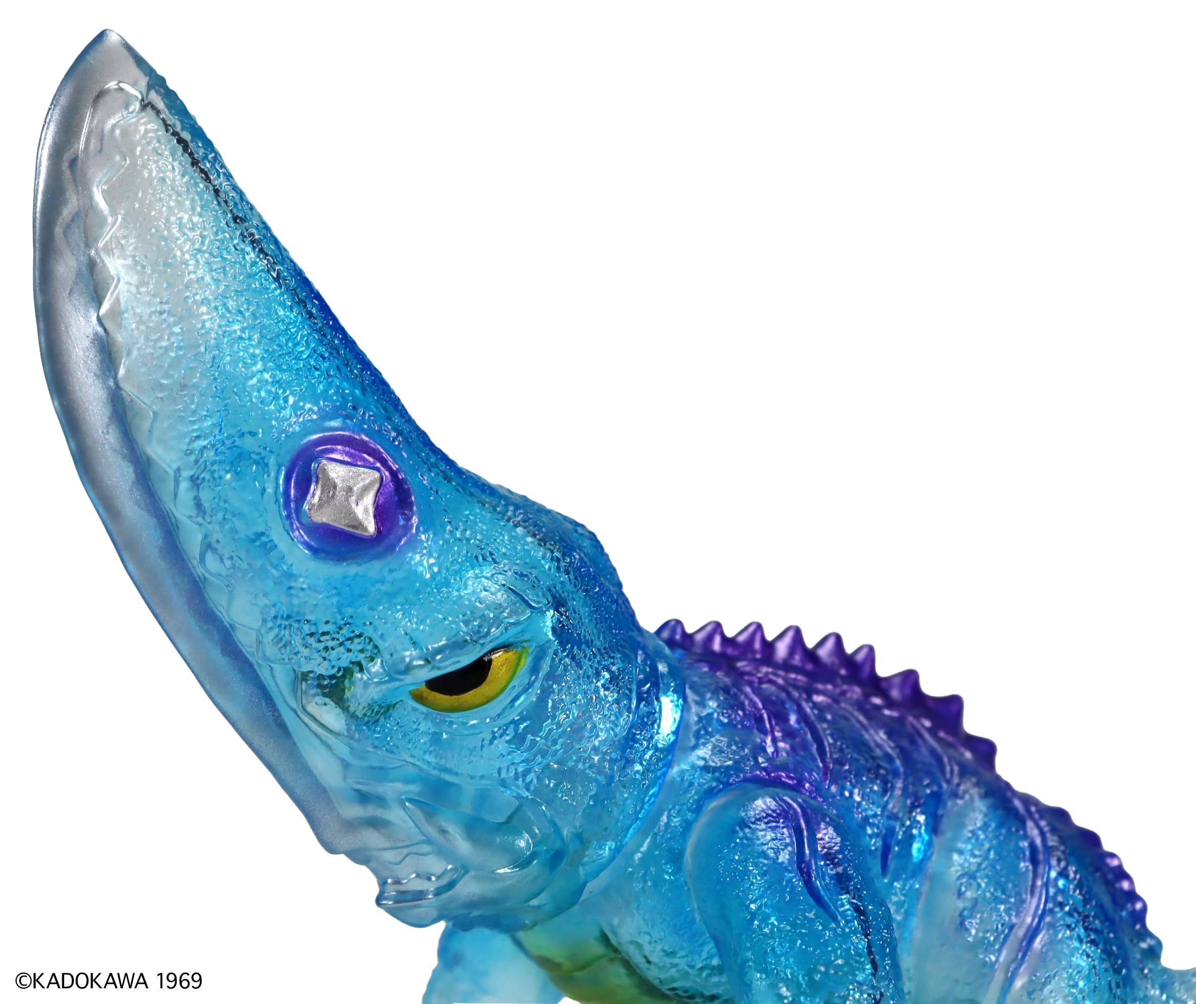 Średniej wielkości seria Gamera [Vol. 2] Giron (1969) przezroczysta niebieska wersja, ok. 5,1 cala (130 mm), wstępnie pomalowana winylowa figurka PCW