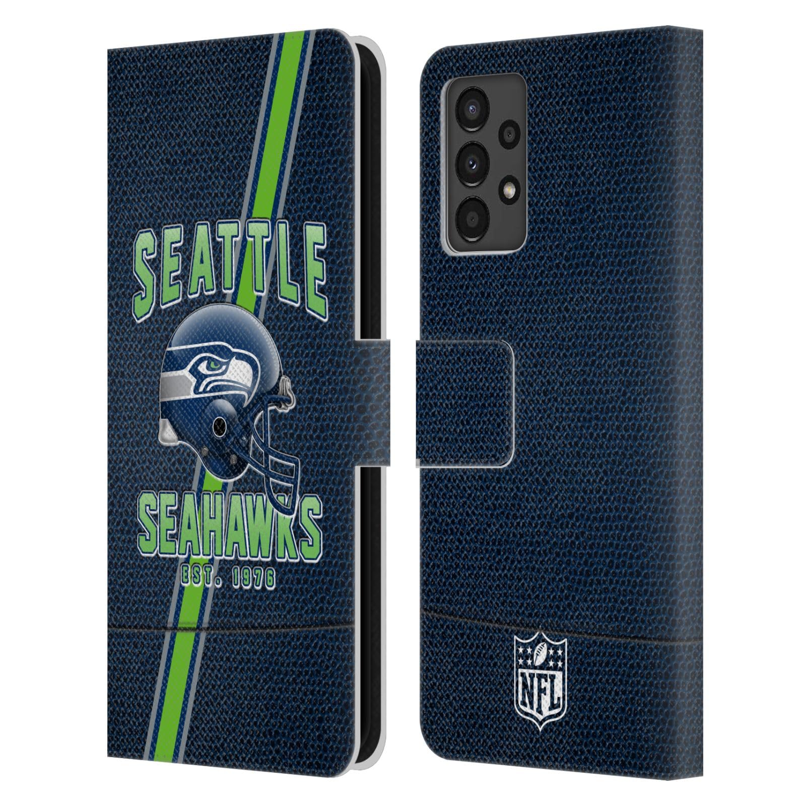 Housse cuir Seattle Seahawks pour Samsung A13 par Head Case Designs - 7