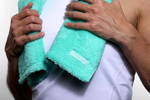 Miniatura 4 de Toalla de gimnasio ecológica para entrenamiento, toalla de ejercicio de algodón suave y absorbente, sin microfibras sintéticas o plásticos, toalla