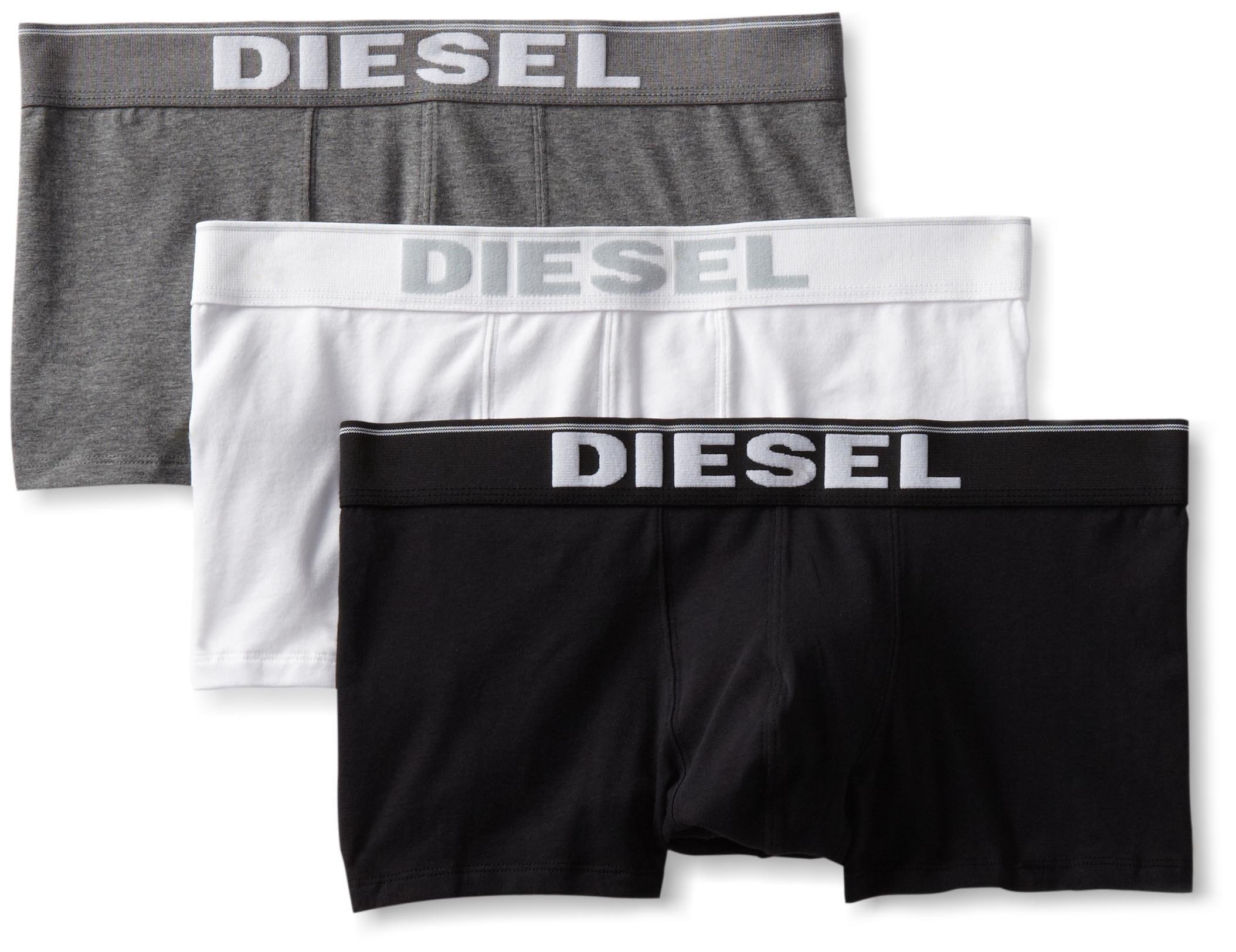 Diesel Men's Multicolor (Gris/Blanc/Noir) Umbx-Kory Boxer (Pack Of 3) - Multicolour - S
