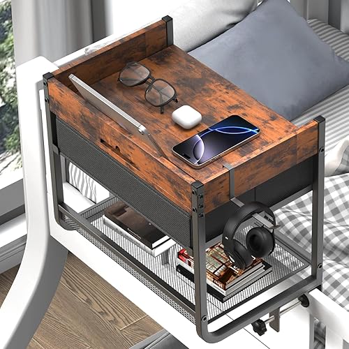 Housolution 2 Tier Bedside Shelf for Top Bunk & Loft