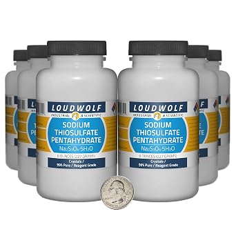Sodium Thiosulfate Pentahydrate / 3 Pounds / 6 Bottles / 99% Pure Reagent Grade/Crystals