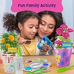Peinture Dan&Darci & Kit de jardinage de fleurs en grès végétal - Cadeaux de Pâques pour les filles & Garçons 6-12 ans - Arts pour enfants & Cadeau d'anniversaire du projet Artisanat, STEM Activité pour l'âge 6, 7, 8, 9, 10, 11 & 12 Année Fille