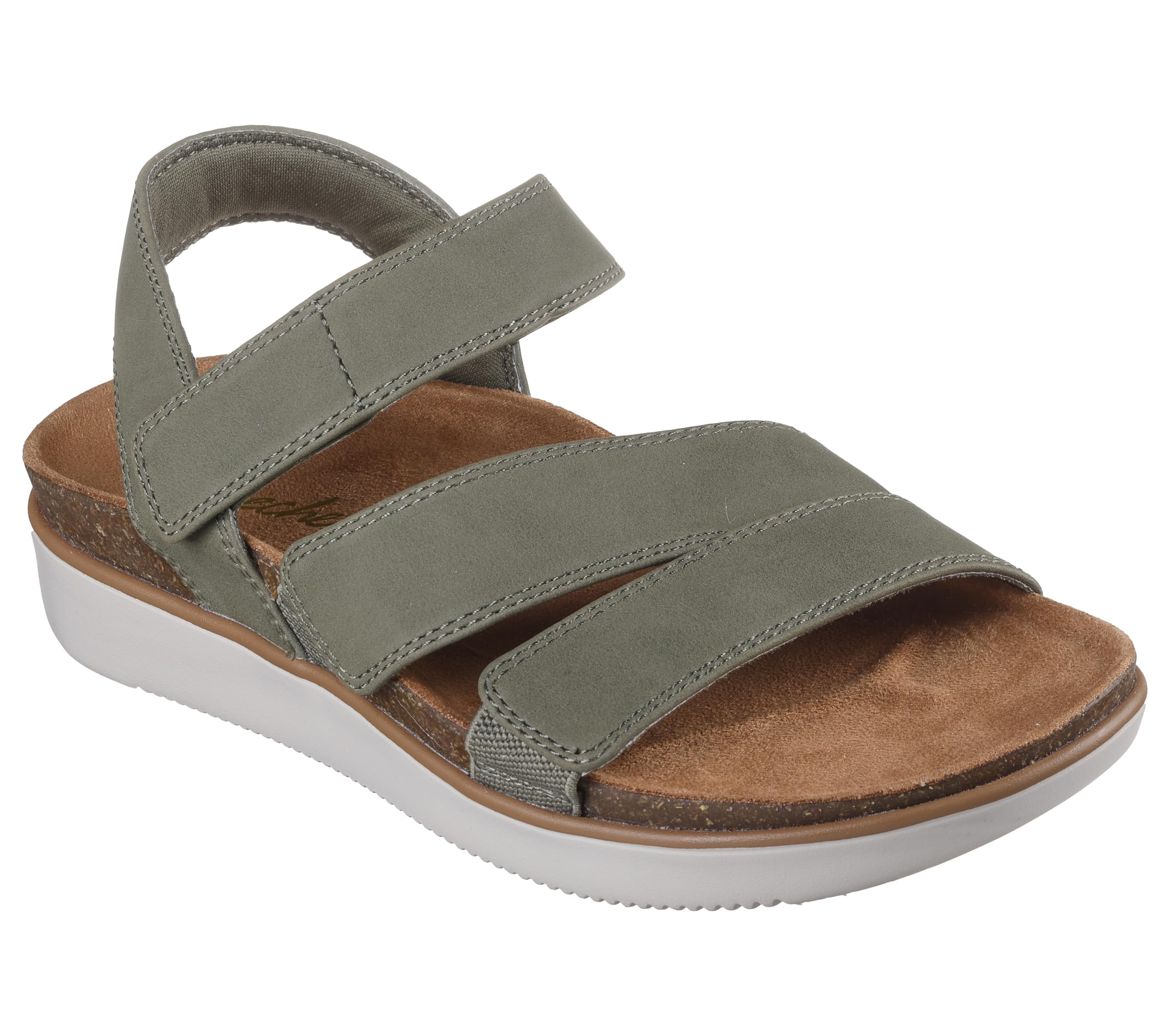 Skechers Women's Olive Synth Lifted Comfort Sandals  Size 7