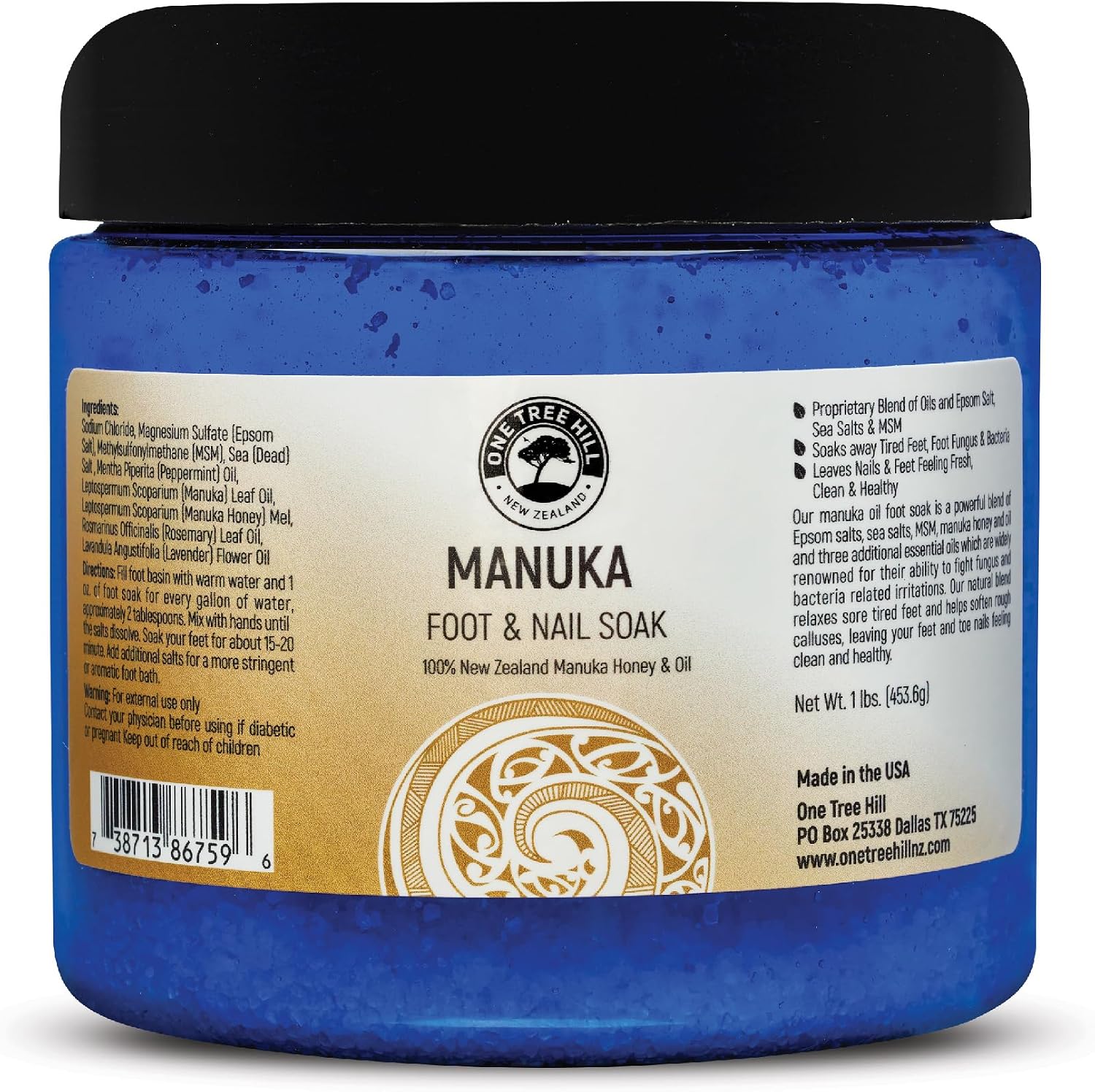 One Tree Hill Manuka Foot & Nail Soak | Manuka Honey & Essential Oil Blend | 1 lb