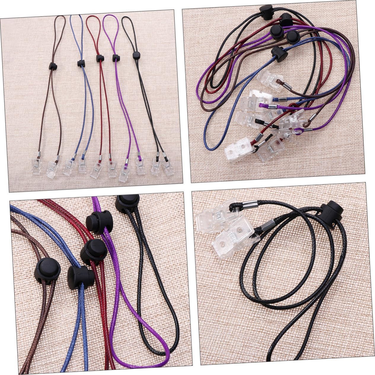 SHOWERORO 1set Adjustable Napkin Clips Practical Bib Holders Black Dark Red Blue Purple Dark Brown for Dining and Clean Clothes