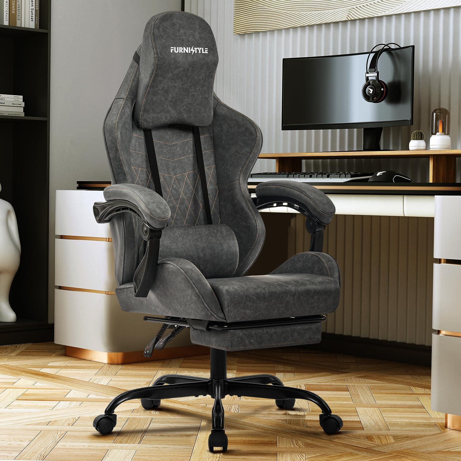 Amazon.com: Gaming Chair for Adults, Video Game Chair Retro PU