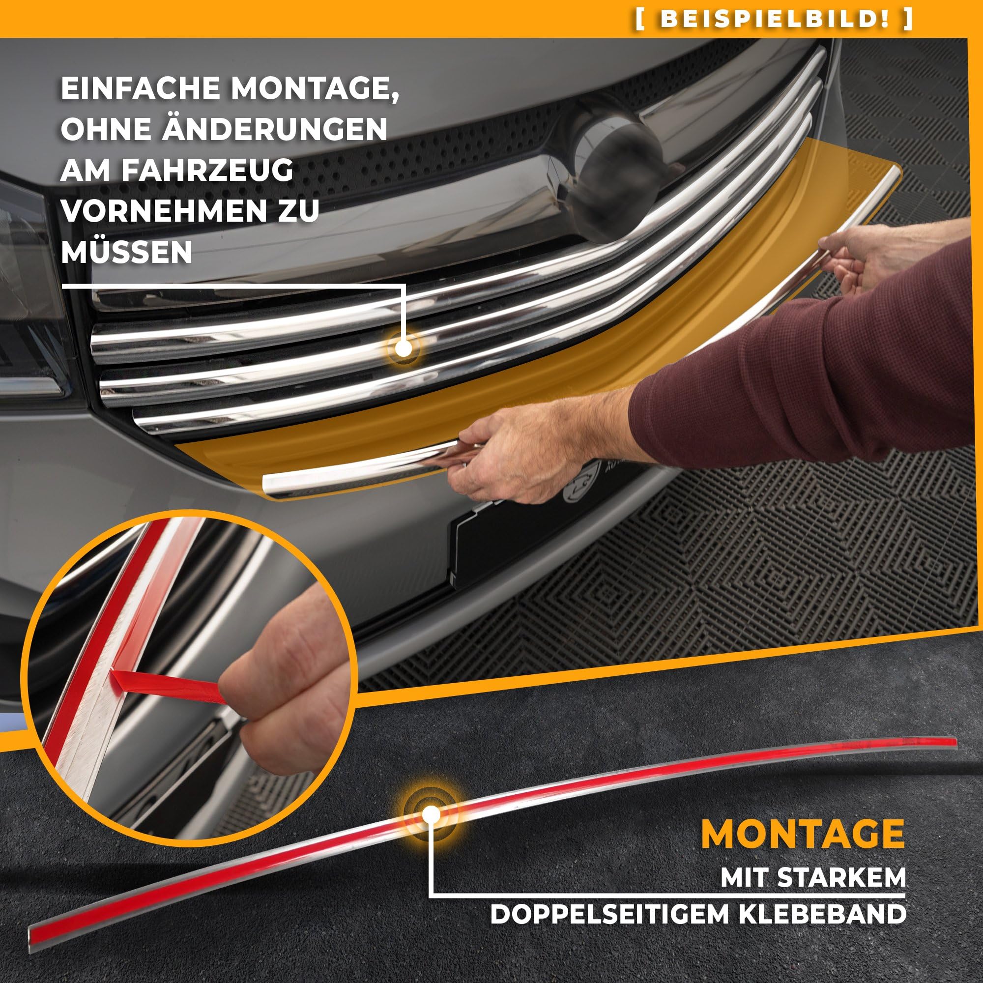 CHROMEMASTER | Kompatibel mit VW Crafter 2017+ | Leisten für Kühlergrill, Zierblenden, Rostfreier Stahl Poliert | Perfekte Passform; Neues, Attraktives Erscheinungsbild des Fahrzeugs