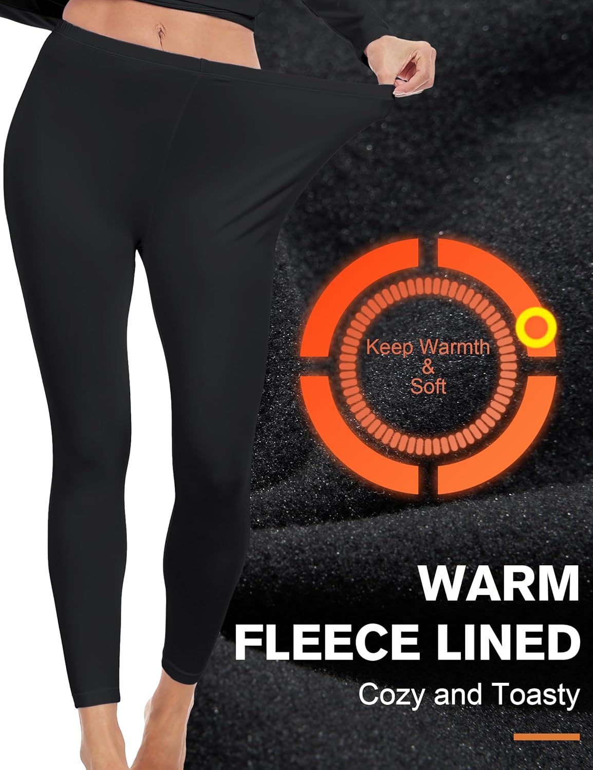 ZUTY 3 Pack Thermal Long Johns Fleece Lined Leggings for Women Underwear Tights Warm Winter Base Layer Pants - Image 5