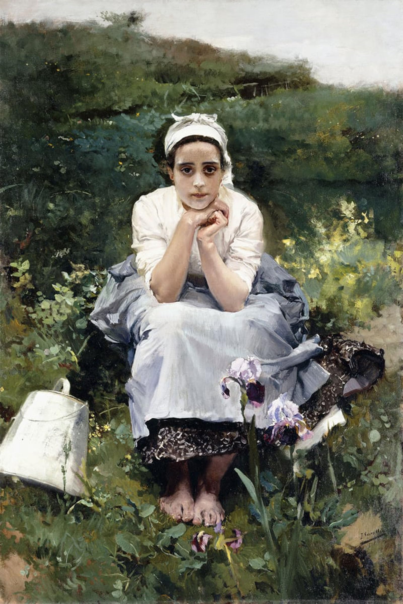 POSTERIIk Famous Animal Posters Vintage Picture The Milkmaid c. by Joaquín Sorolla Modern Wall Decor for Home Decor 60x90cm