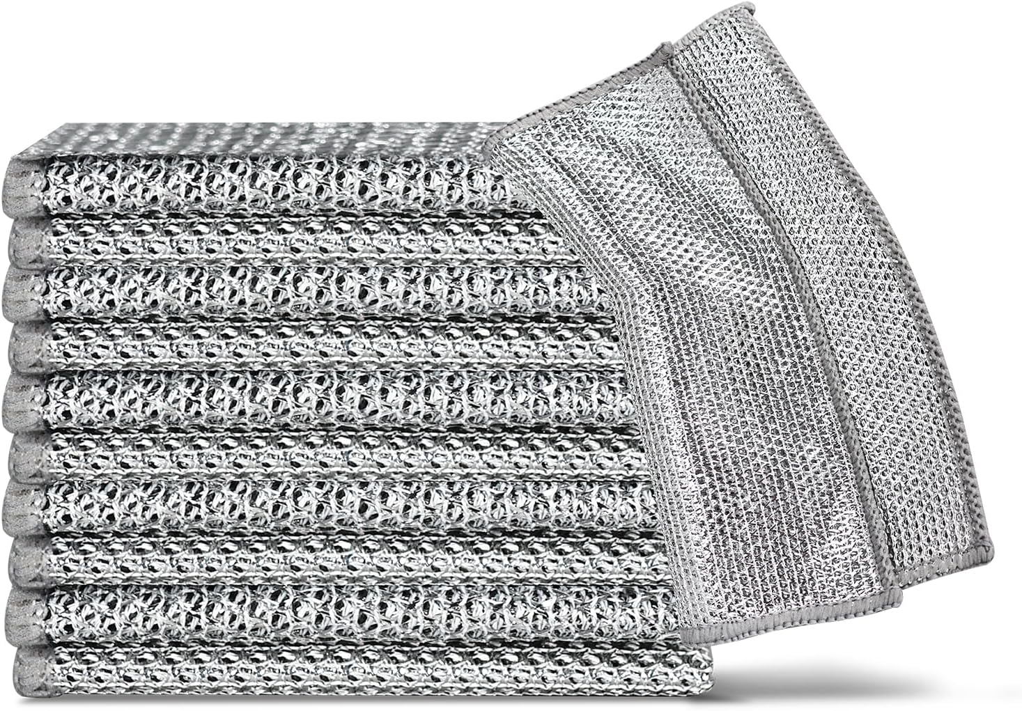 Product image of Reuseable Wire Dishwashing Cloth,Double Layer Multi-Purpose Anti-Scratch Steel Wire Cleaning Cloth for Sinks, Dishes,Home,Office