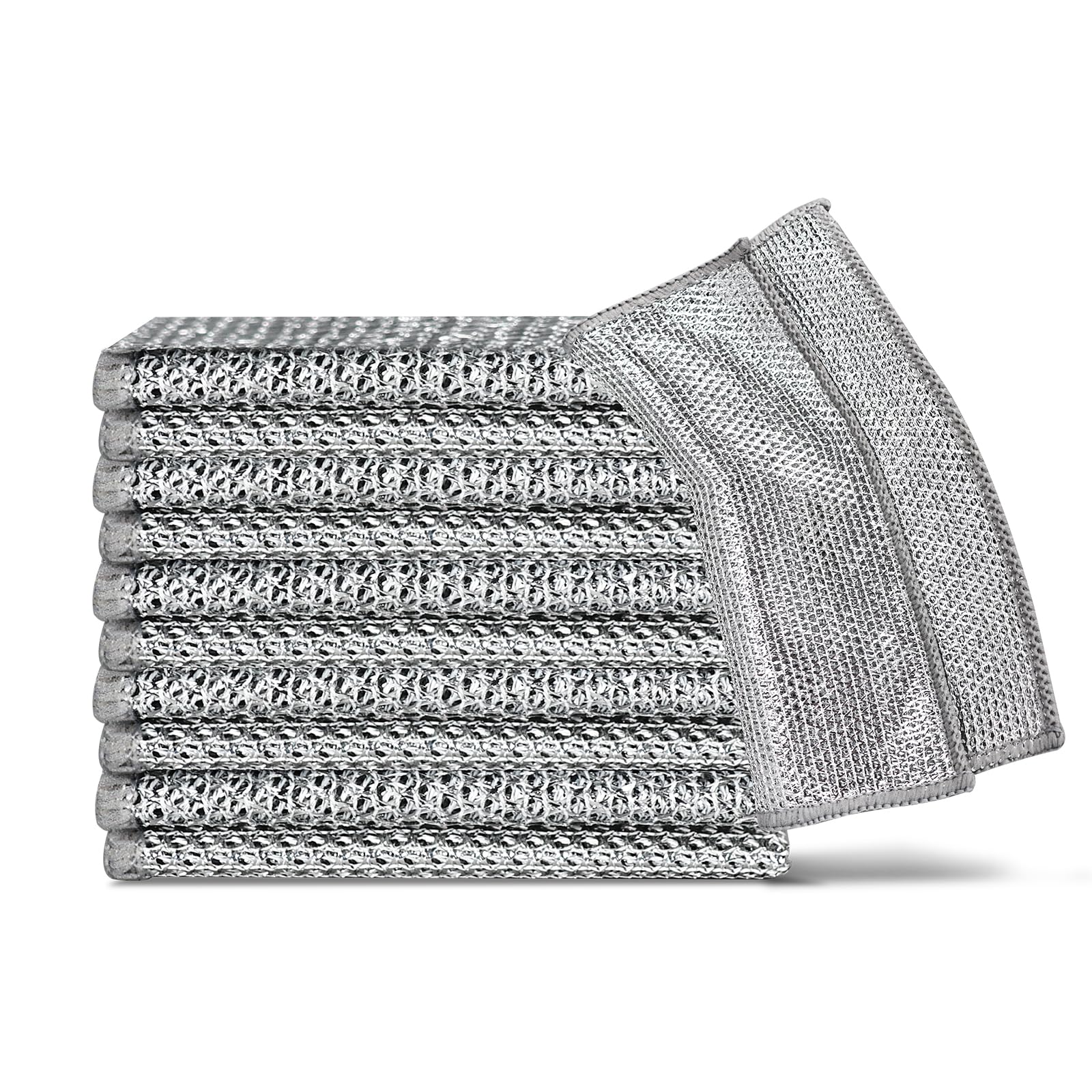 AREYCVK Reuseable Wire Dishwashing Cloth,Double Layer Multi-Purpose Anti-Scratch Steel Wire Cleaning Cloth for Sinks, Dish...