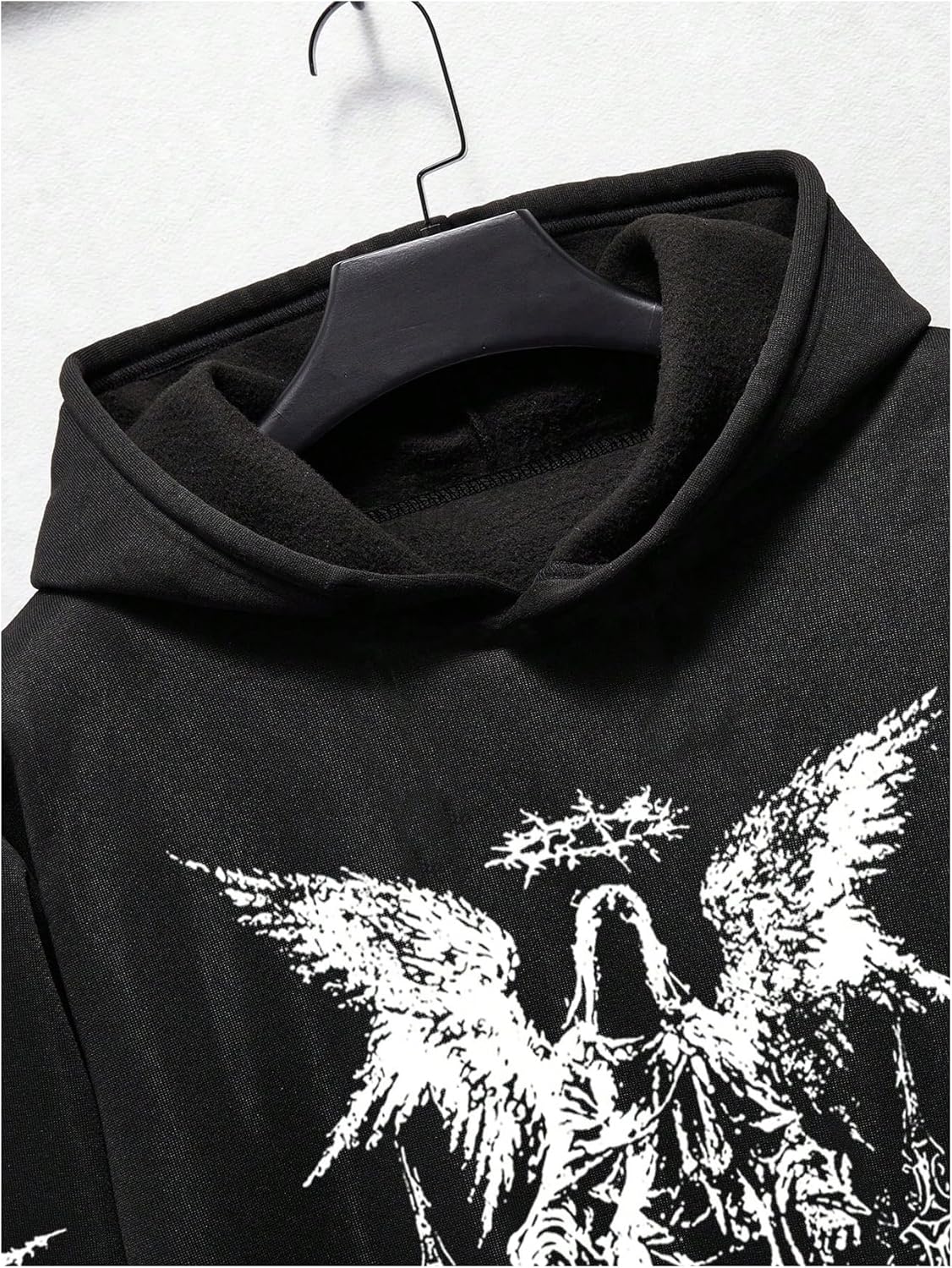 Verdusa Men's Y2k Gothic Graphic Hoodie Sweatshirt Drop Shoulder Streetwear Pullover Tops - Image 4