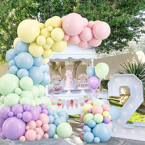 Miniatura 4 de Kit de arco de guirnalda de globos pastel, arco iris pastel, globos de macarrón, decoraciones de fiesta de cumpleaños para cumpleaños, baby shower,