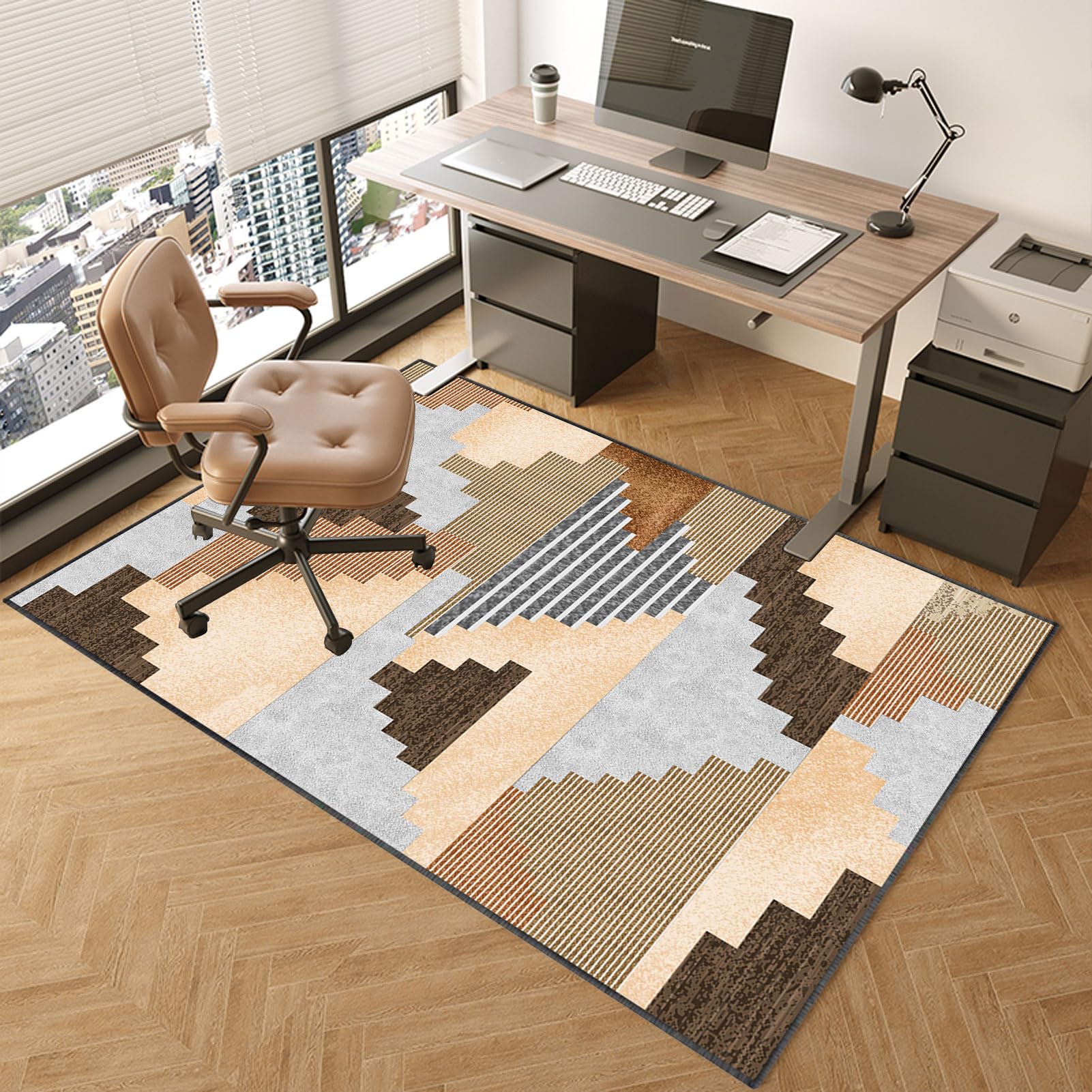 TOYOCC Chair Mat 90 x 140 cm Office Chair Mat for Hard Floor Non-Slip Gaming Chair Mats for Low Pile Carpet Protector Desk Chairmats Computer Rolling Chair Mat Home Hardwood Floor Protection Mat