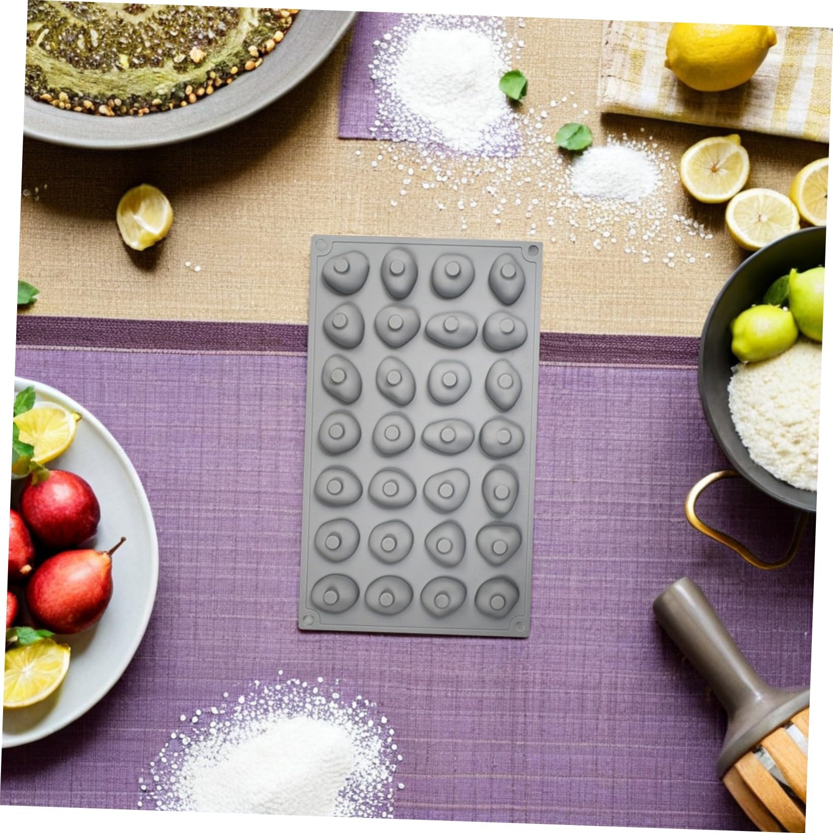 VALICLUD 2pezzi Stampo in Silicone Forma di Pietra Cavità per Cioccolatini Mousse al Cioccolato Biscotti e Decorazioni di Torte Antiaderente e Facile da Pulire