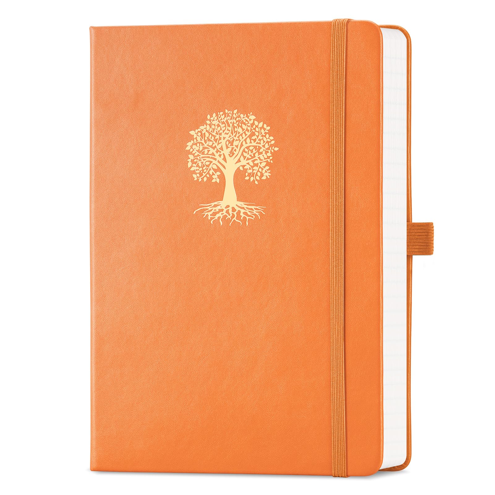 EMSHOI A5 Graph Paper Notebook, Hardcover Notepad, 192 Pages, Orange