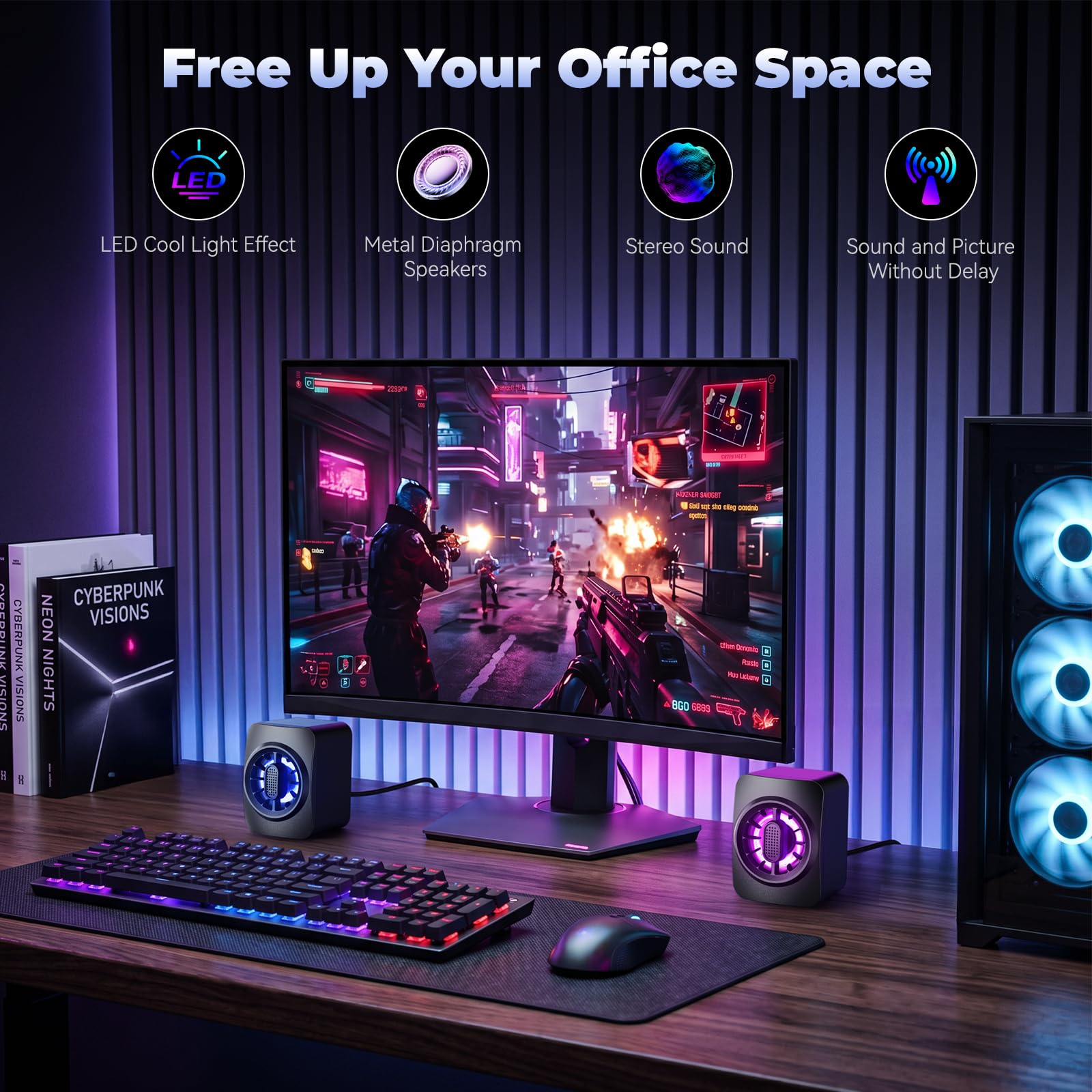OFFSIR Altoparlanti per computer, altoparlanti da tavolo