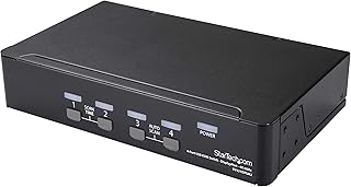 StarTech.com 4 Port DisplayPort KVM Switch - 4K 60Hz - Single Display - Dual Port UHD DP 1.2 USB KVM Switch with Integrated USB 2.0 Hub & Audio - Dell, HP, Apple, Lenovo - TAA Compliant (SV431DPUA2)