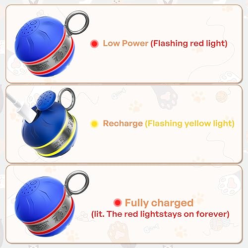 Miniatura 8 de Juguetes interactivos para gatos de interior con 3 colas de ratón, juguete eléctrico para gatos con sonidos de canto de pájaros, movimiento