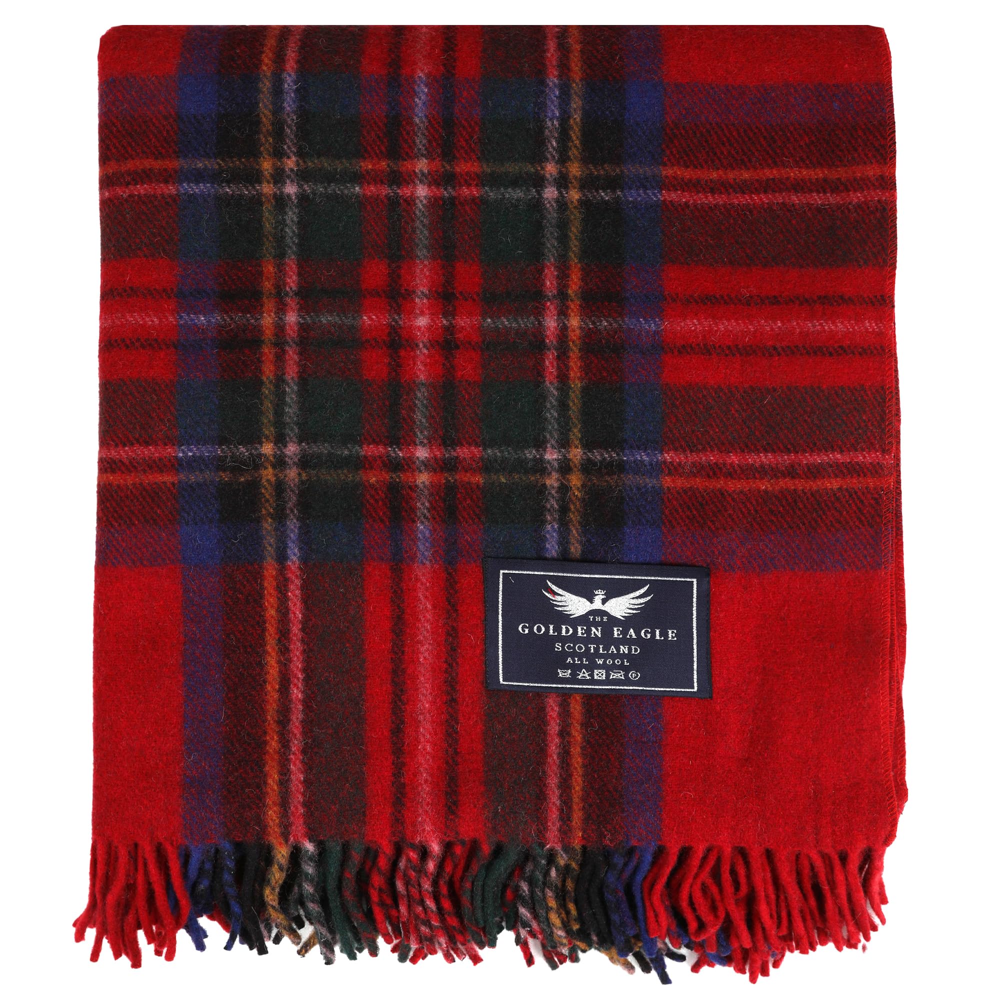 The Golden Eagle Scottish Tweed Wool Large Blanket Tartan Rug with Check Pattern for Warm Winter (Stewart Royal)