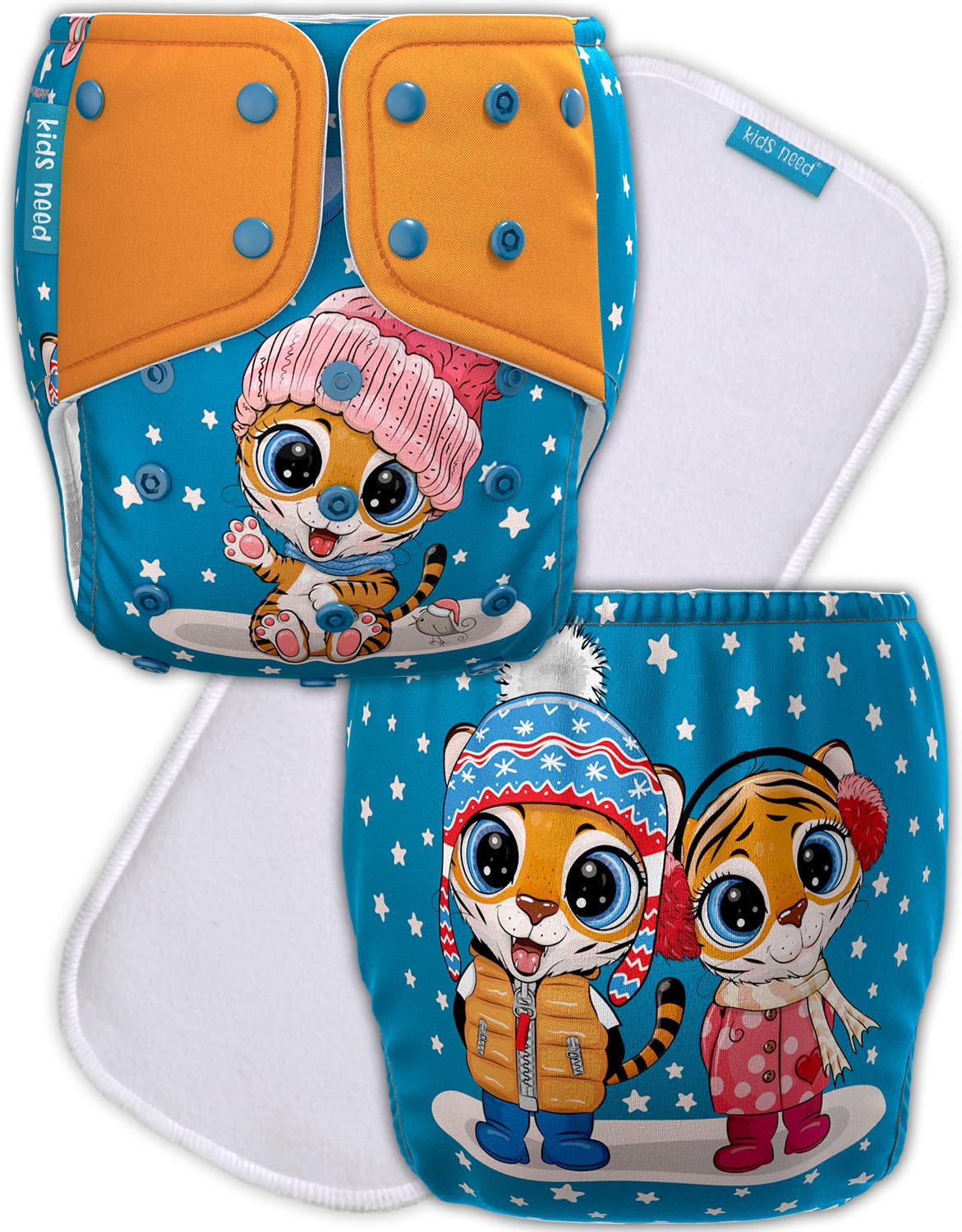 kids need side leakage proof cloth diapers for babies 0 to 3 years high absorbent 1 reusable diaper 1 insert combo pack Bamboo Cotton (5-18kg) washable pocket diapers set freesize W1-image-41