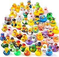 JOYIN 30 Pack Mini Rubber Ducks Bulk - Random Assortment with Mesh Bag, Safe Bath Toys for Toddlers, Pool Fun & Party Favors