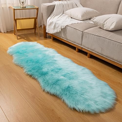 Miniatura 266 de Alfombra de piel sintética esponjosa de piel de oveja blanca, 4 x 6 pies, ultra suave, para dormitorio, mesita de noche, sala de estar, guardería