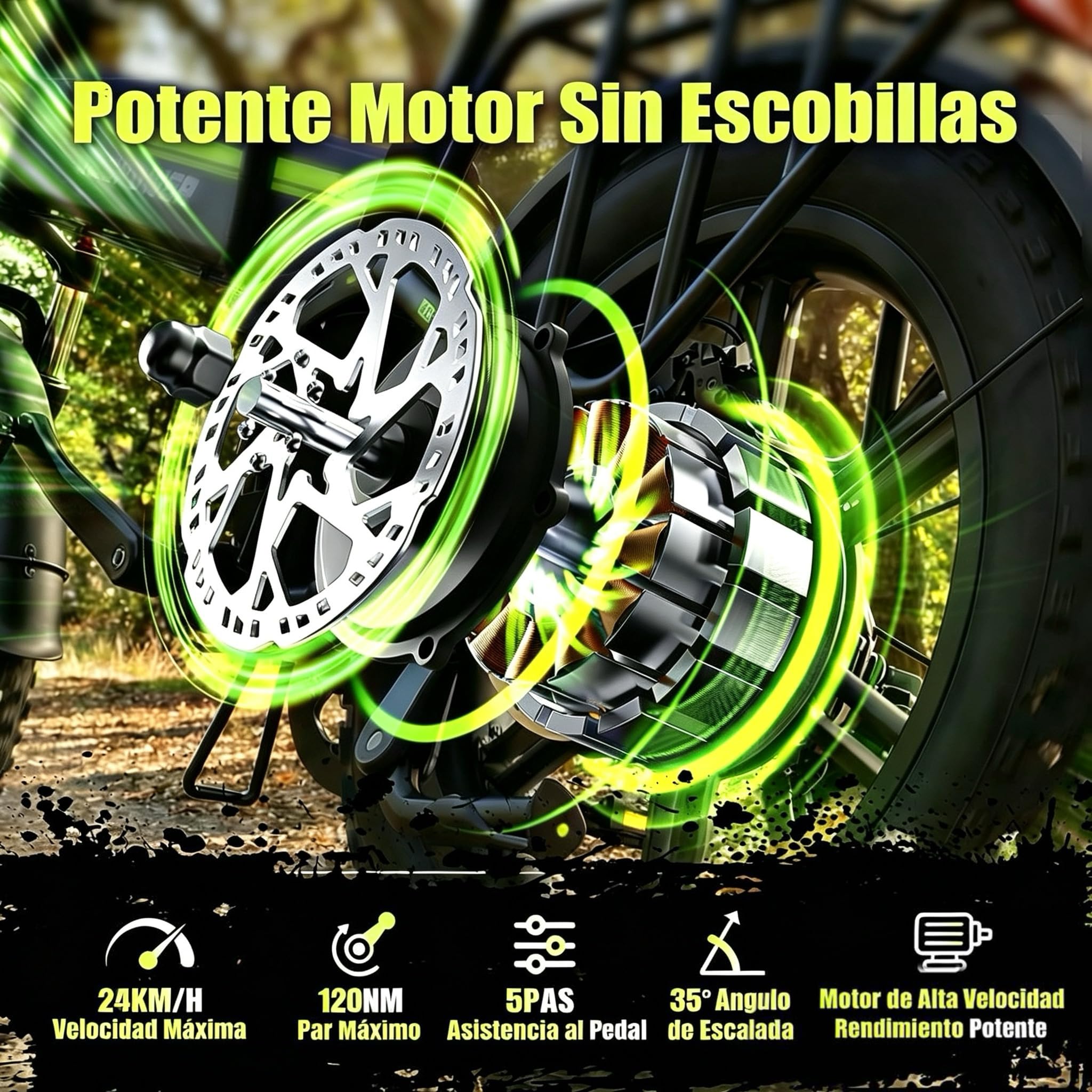 DEEPOWER Bicicleta Eléctrica Plegable, Neumáticos Gruesos 20''×4.0, Batería de Litio Extraíble 48V 25Ah, Autonomía 110 km, Motor de Alto Rendimiento, Velocidades, Suspensión Completa y Frenos