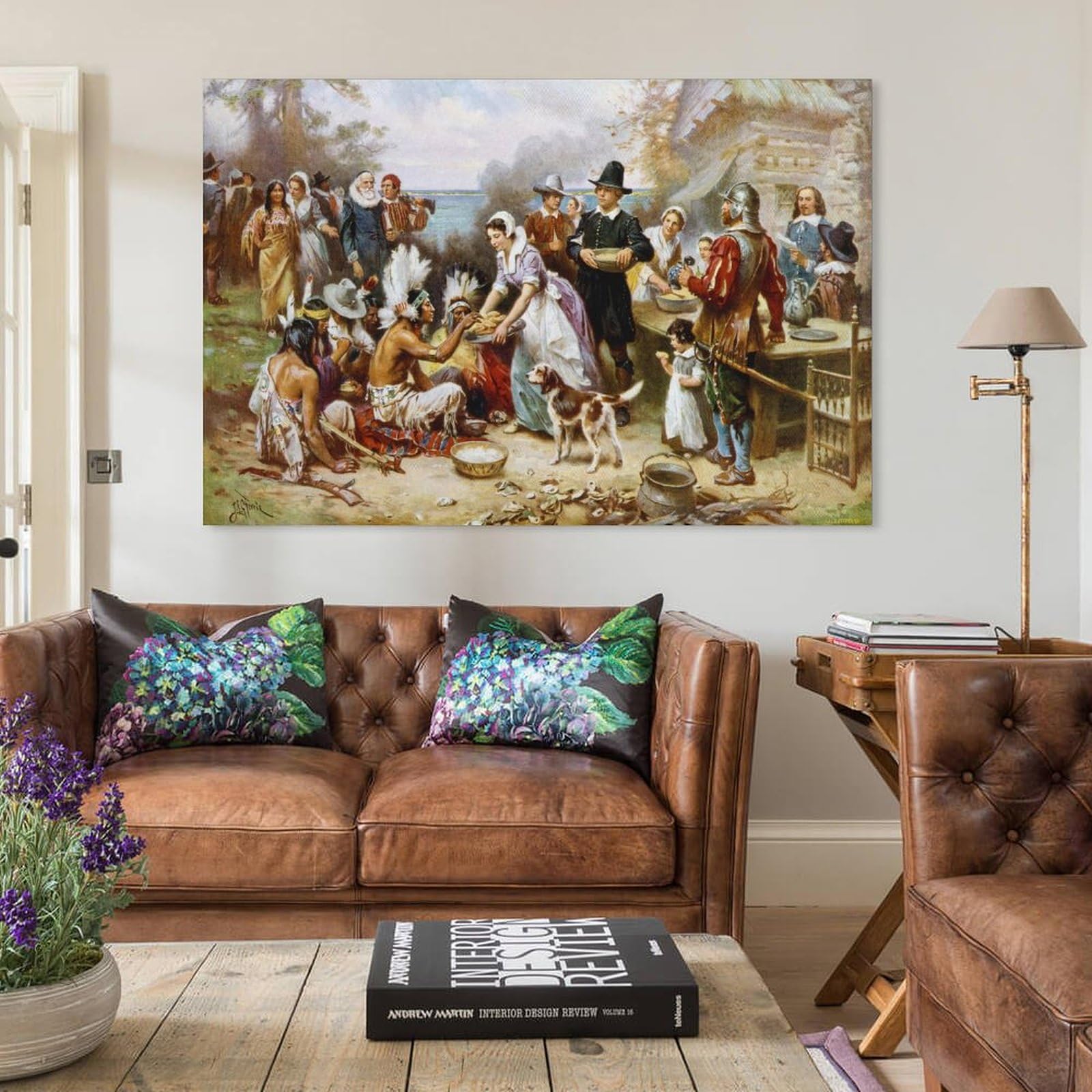 洋書 LIVING IMAGES by Polge (Signed) Amazon.com: The Pilgrims First Thanksgiving By Jean Leon Gerome