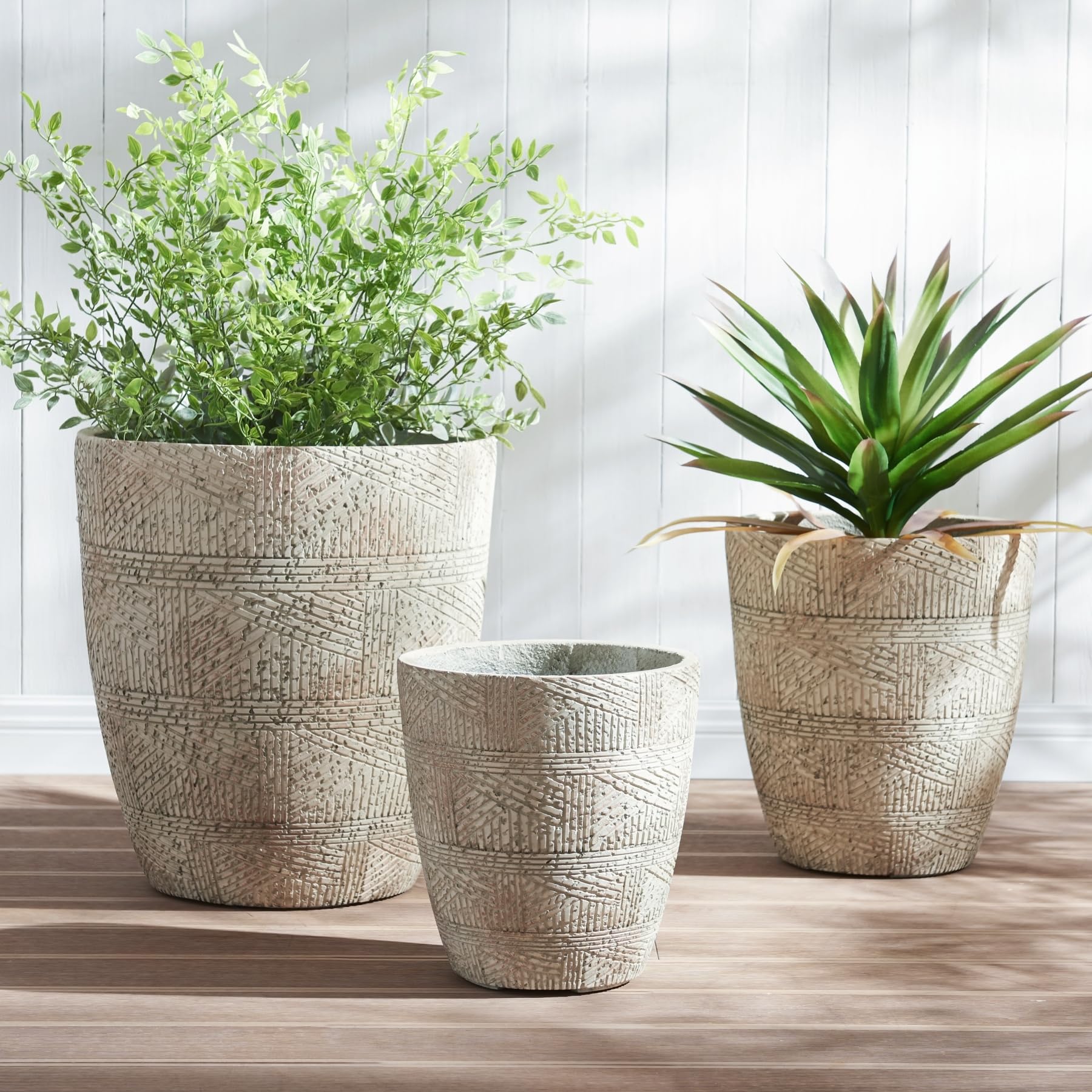 Wallowa Concrete Planter Set of 3 Weathered Gray