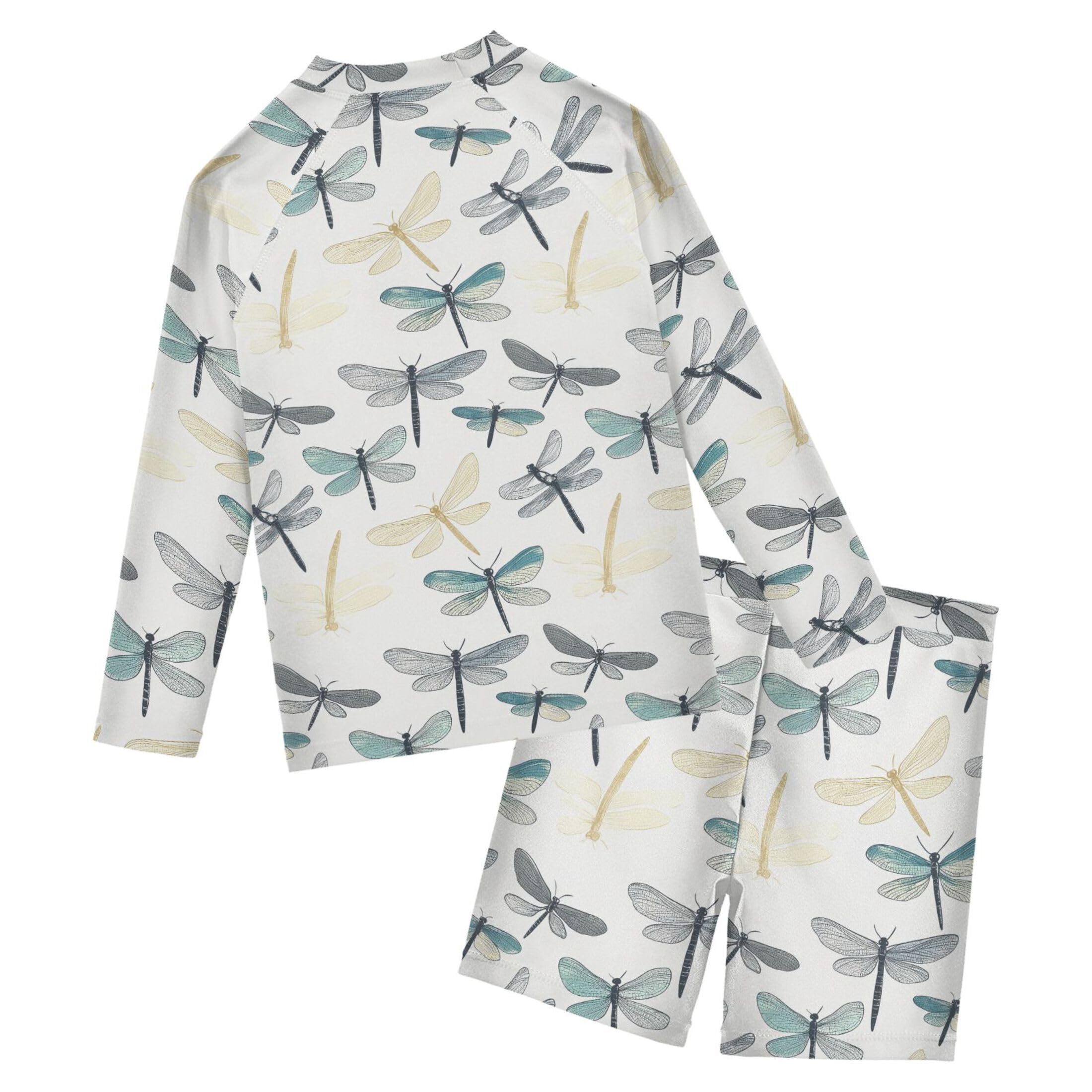 Dragonfly Toddler and Baby Boys' 2-Piece Swimsuit Trunk, Long Sleeve Rashguard Bathing Suit B0404265