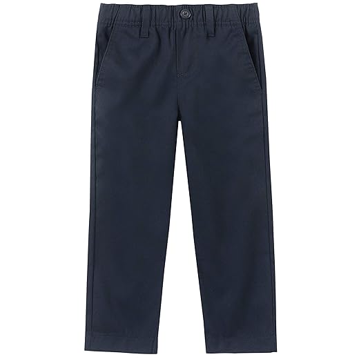 Nautica Calça de sarja com frente lisa uniforme escolar para meninos