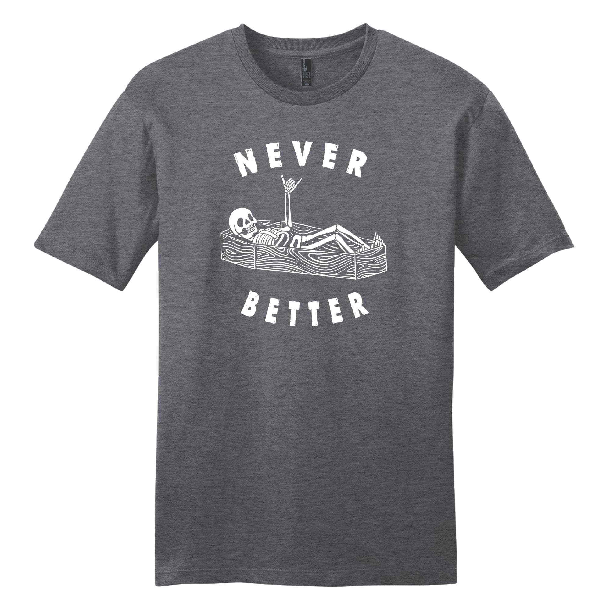 Ink Trendz Never Better Skeleton in The Coffin Shaka Surf Vibes T-Shirt Short Sleeve Unisex Men’s & Women’s Graphic T-Shirt