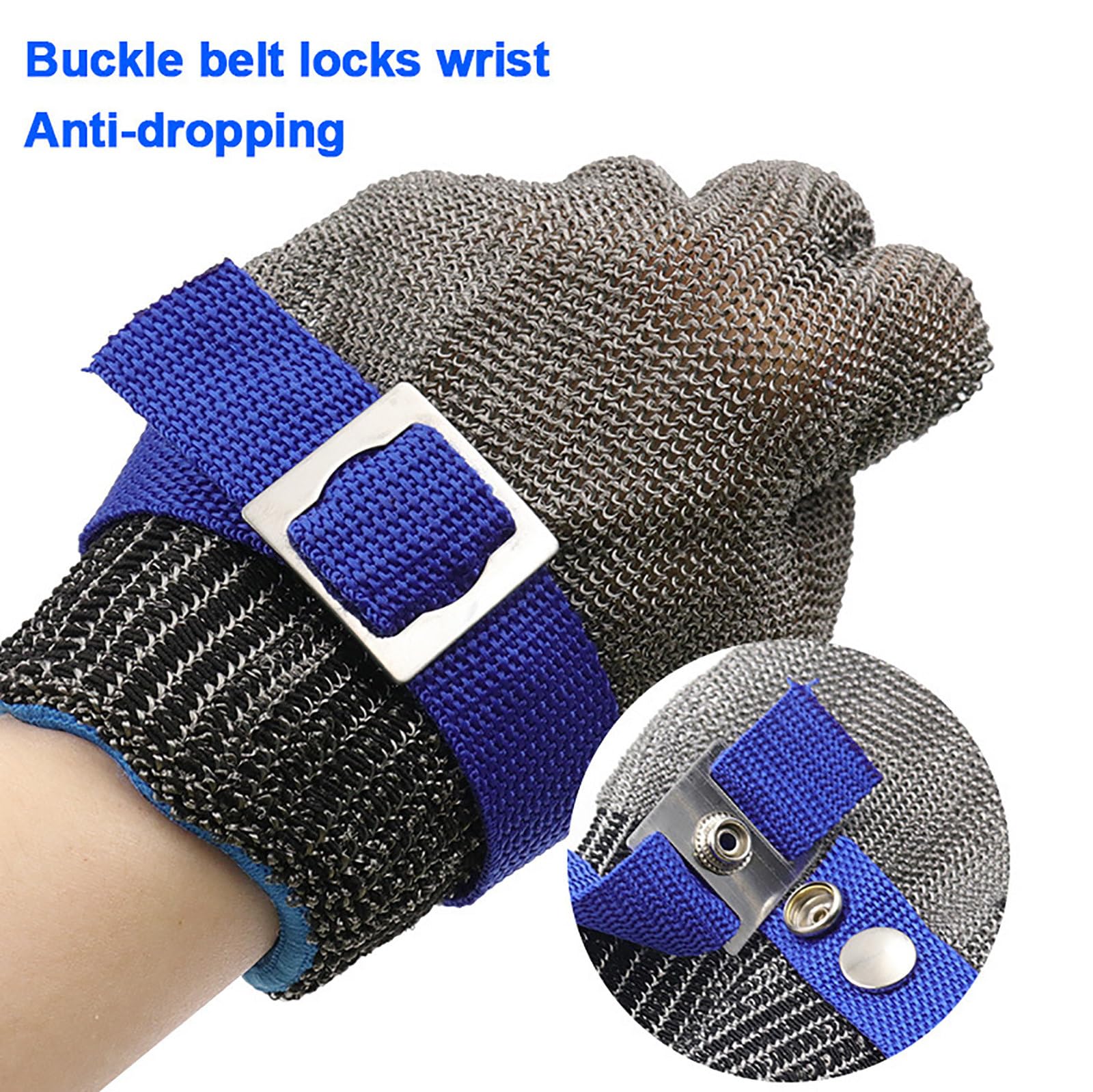5 Juegos De Guantes Resistentes A Cortes, Guantes Resistentes A Cortes De Malla De Acero Inoxidable De 5 Niveles De ProteccióN, Carpinteros, Descascaradores De Ostras,L